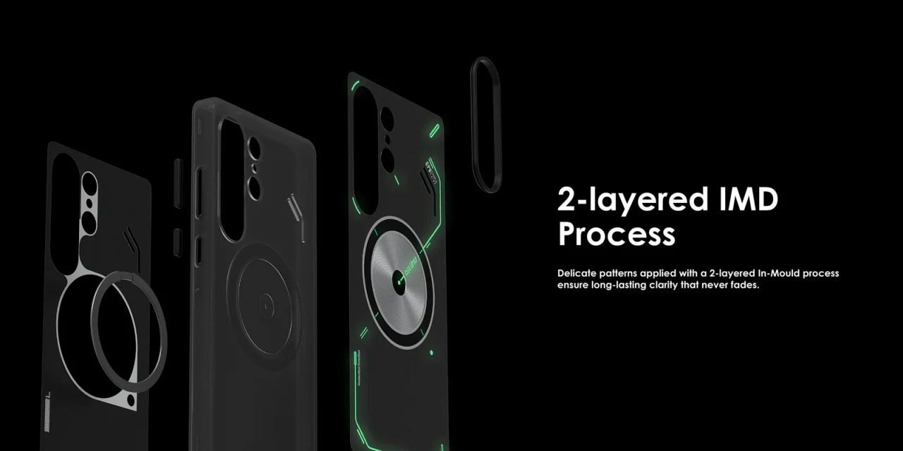 Husa pentru Samsung S25 Ultra, Aulumu Frosted, TPU rezistent, Compatibila MagSafe, Efect fosforescent, Protectie Camera, Butoane aluminiu, Racire activa CoolHyper, Protectie premium, Gri/Transparent S25 5