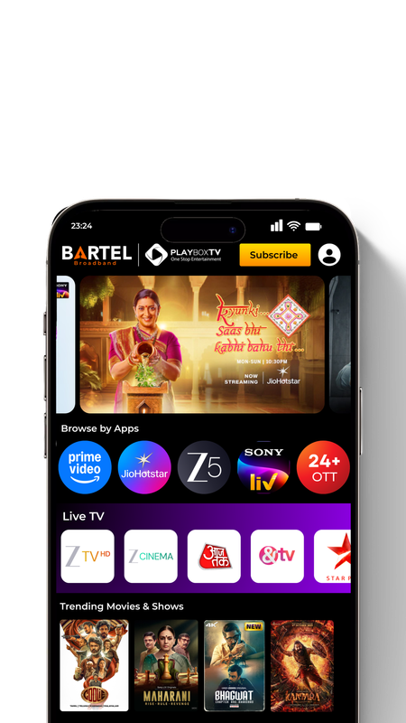 OTT Apps Interface on Phone