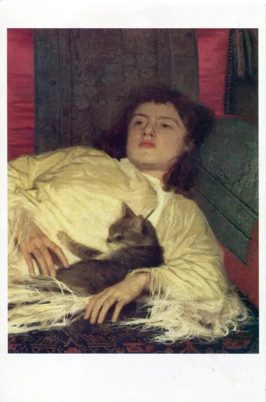russia-kramskoy-young-woman-and-cat