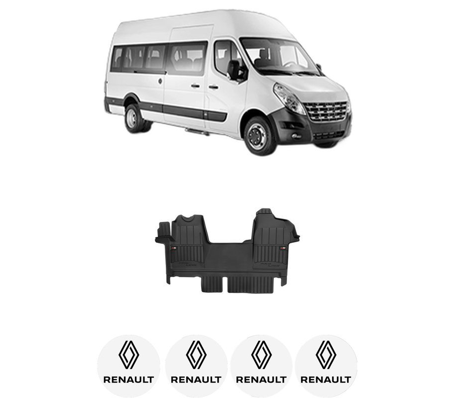 Set covorase presuri RENAULT MASTER III Bus (JV) din 2011-2020, auto, din cauciuc thermoplastic, 4 Stickere auto cu RENAULT