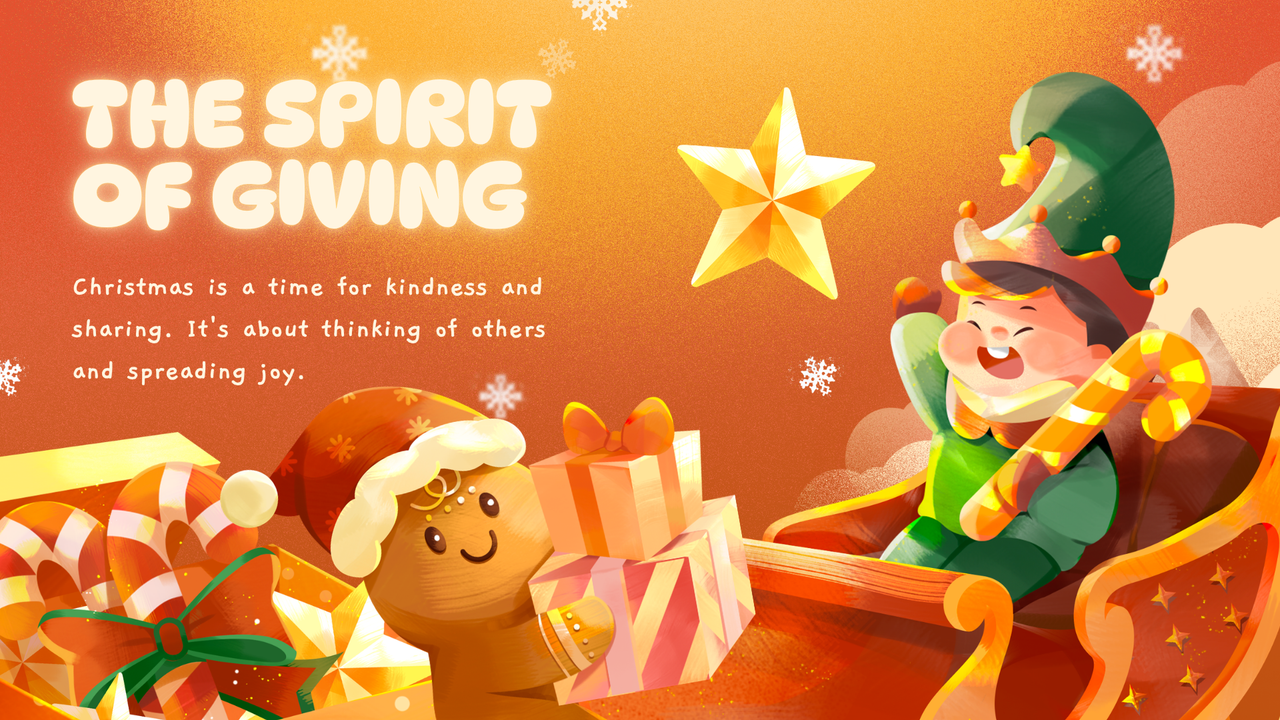 Orange  and Yellow Illustration Christmas Presentation