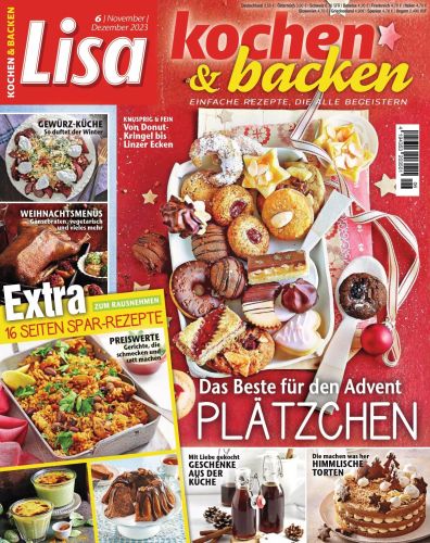 Cover: Lisa Kochen und Backen Magazin No 06 November-Dezember 2023