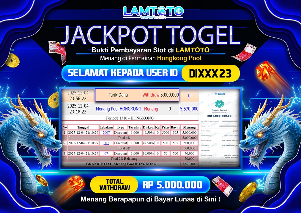 BUKTI JACKPOT LUNAS LAMTOTO