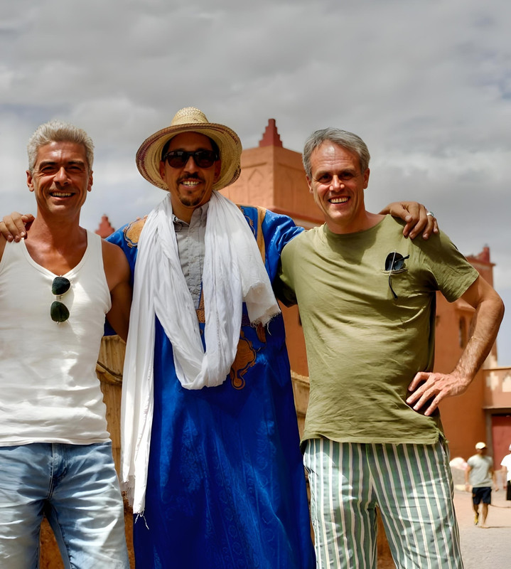 Happy tourists