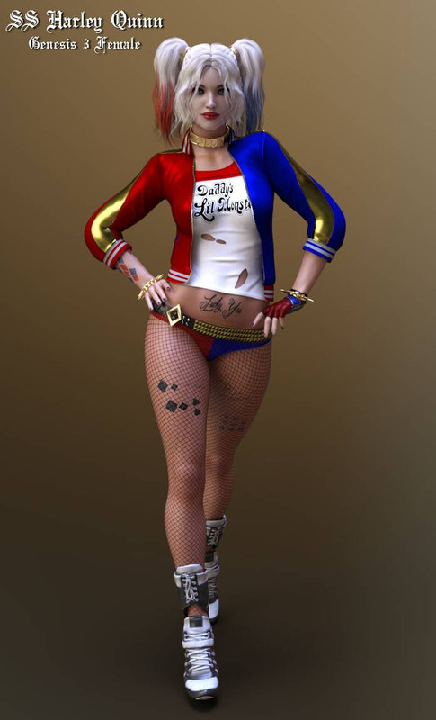 ss harley quinn for g3f by guhzcoituz ddha1or pre