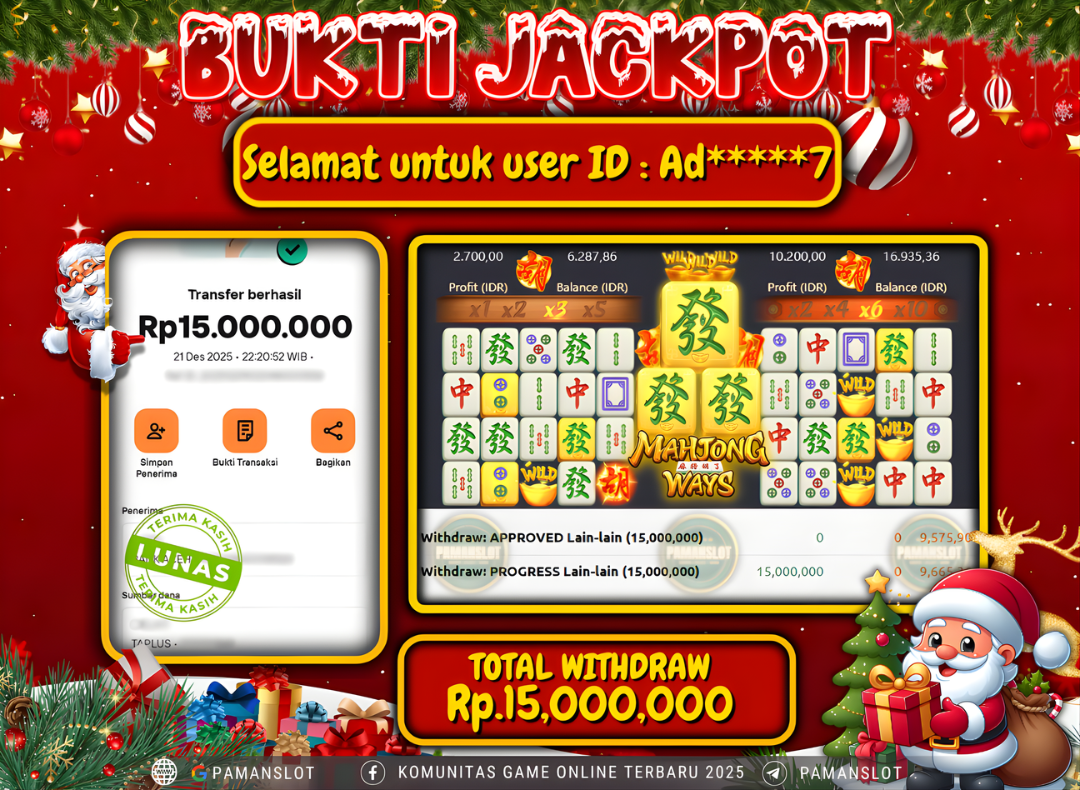 PAMANSLOT JACKPOT Game mahjong ways Rp.15,000,000- LUNAS