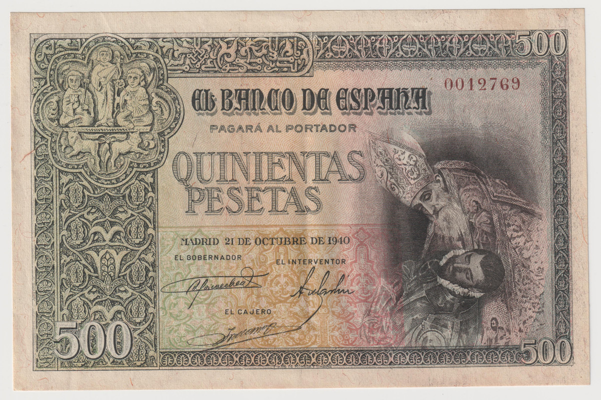 Buen Conde de Orgaz, 500 pesetas. Octubre 1940 Documento-escaneado98-25
