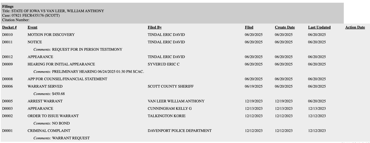 docket sheet