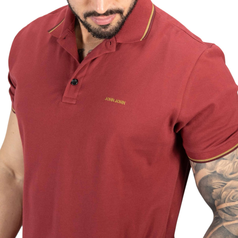 Camisa Polo John John Reta Logo Branca - Compre Agora