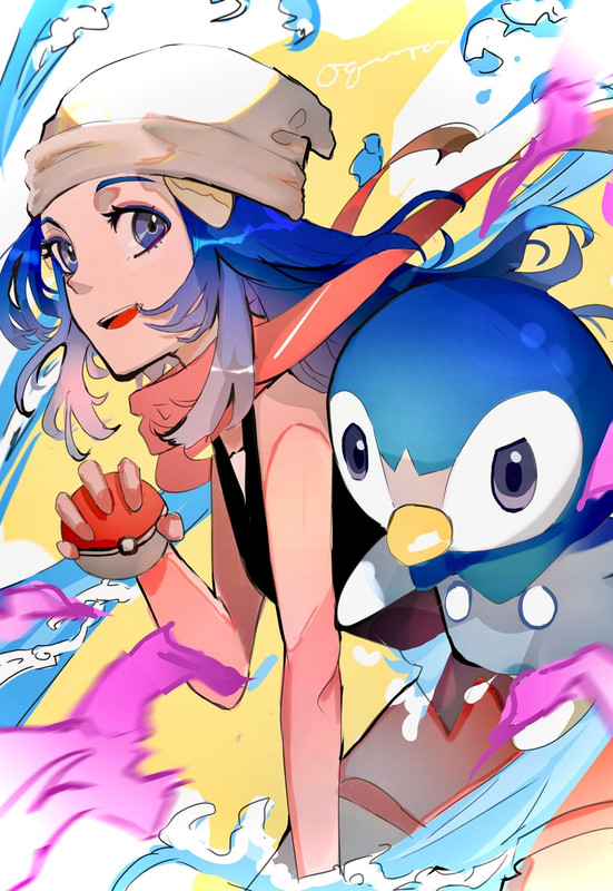 dawn-and-piplup-pokemon-and-3-more-drawn