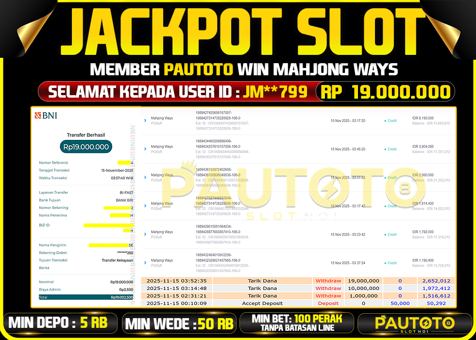 BUKTI JACKPOT LUNAS PAUTOTO