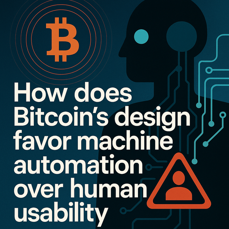 How does Bitcoin's design favor machine automation over human usability