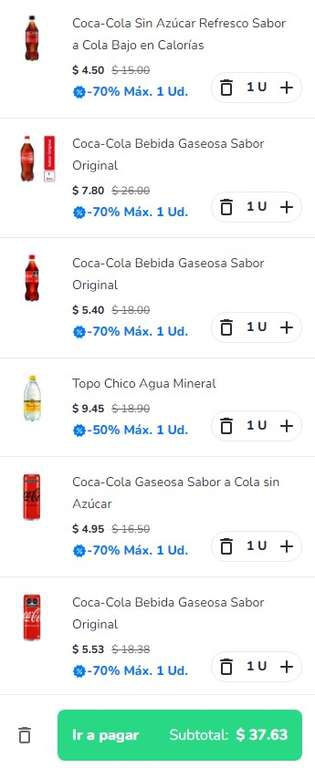 Rappi Turbo: Productos Coca Cola desde $4.50