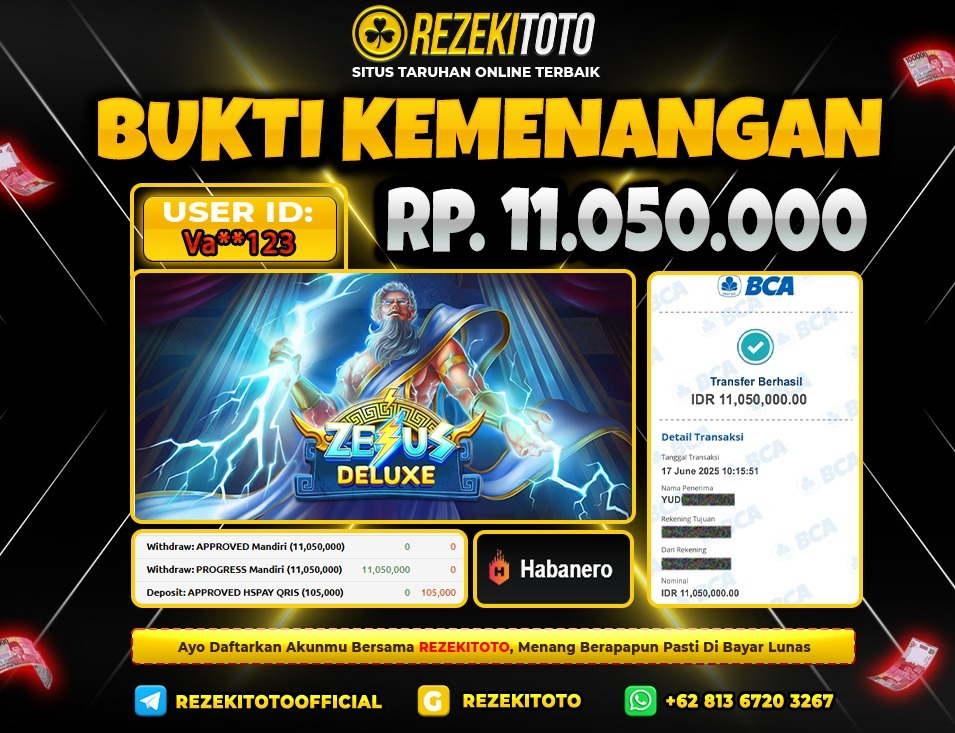 BUKTI KEMENANGAN 17 JUNI 2025 JEUS DELUXE 11 JUTA 