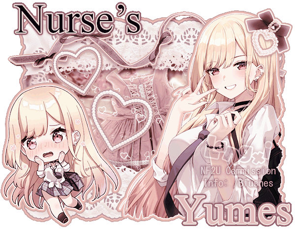 Main graphic of Marin Kitagawa from My Dress-Up Darling. The text reads "Nurse's Yumes". This is commissioned and not free to use unless you're Nurse.