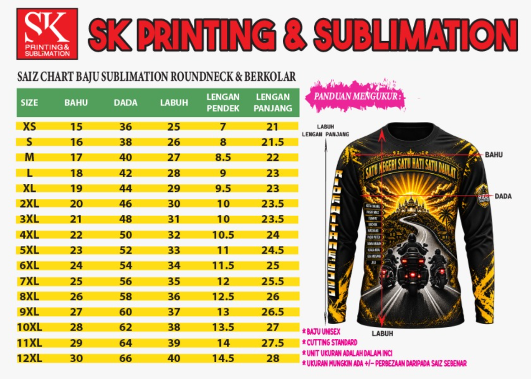Carta Saiz Baju Ride With Me 2.0