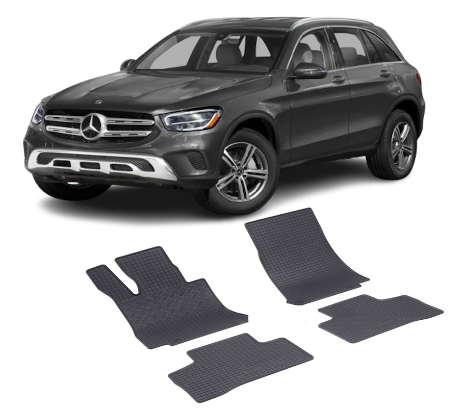 Set 4 covorase Mercedes Glc 2015-2023, din cauciuc 100%, compatibile cu autoturismul MERCEDES GLC