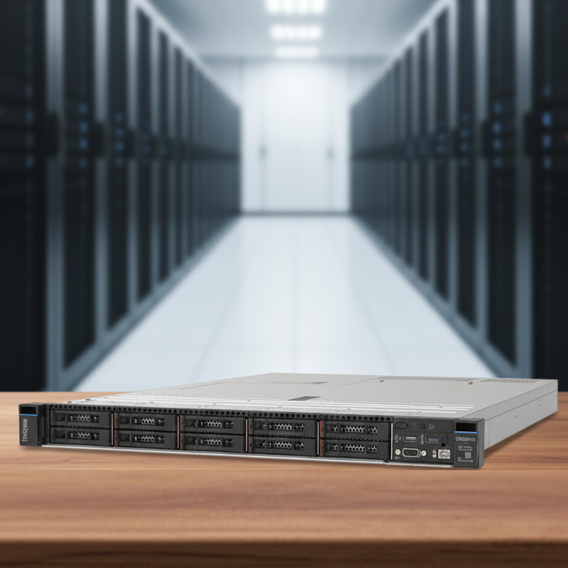 Servidor Lenovo Rack 1U em perspectiva