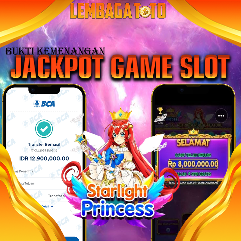 BUKTI JACKPOT 18 OCTOBER LEMBAGATOTO STARLIGHT PRINCESS Rp.12.900.000,- LUNAS