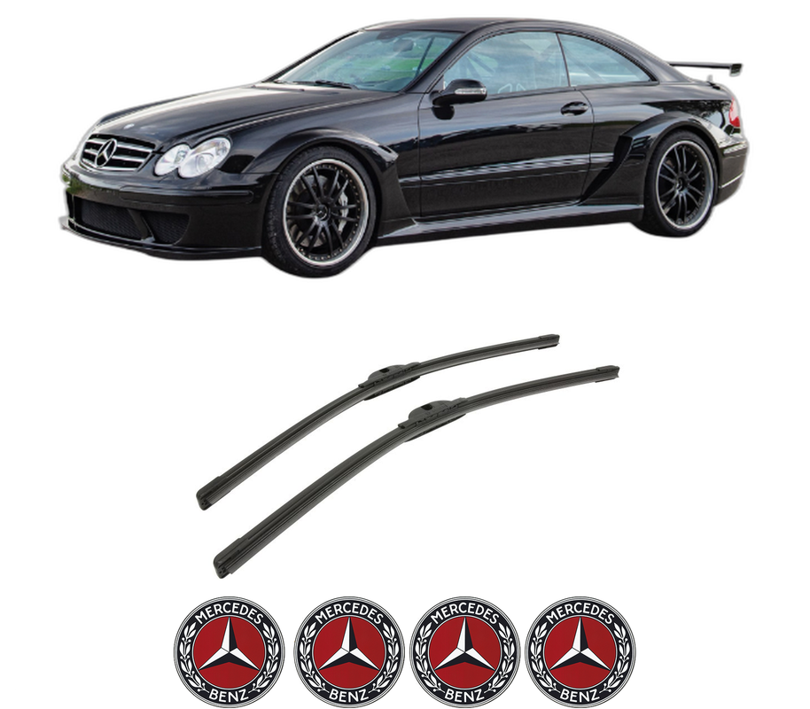 Set stergatoare auto MERCEDES-BENZ CLK (C209) din 2002-2009, pentru parbriz auto, 2 bucati, Bosch Aerotwin, din cauciuc siliconat rezistent, 4 Stickere Auto MERCEDES-BENZ
