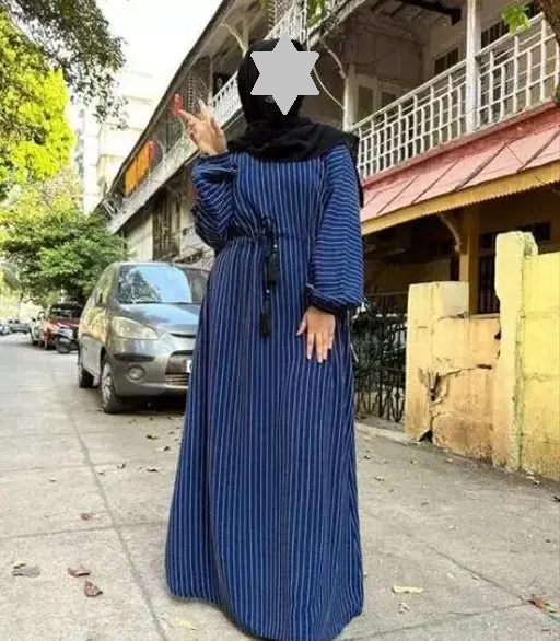 Fancy Muslim Wear Abaya Burqa Patti Dori Naqab (WITHOUT SHAWL) Color4 (R227)