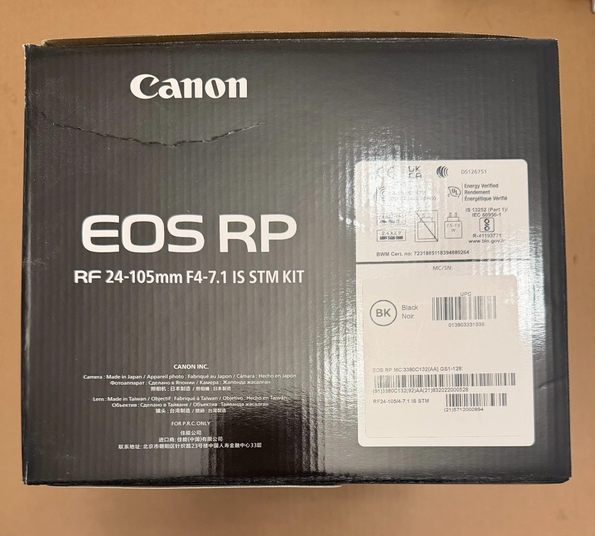 Canon EOS RP original retail box