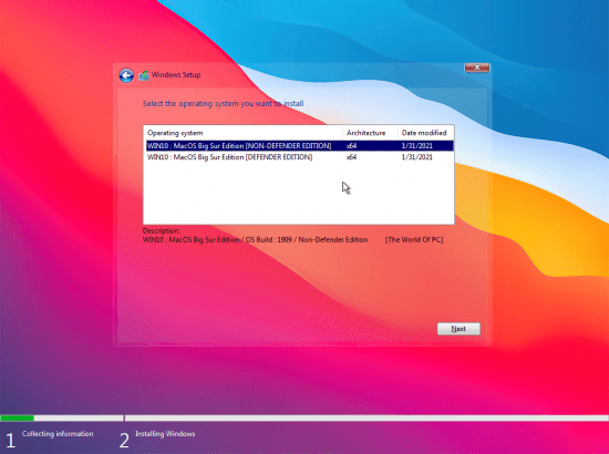 Windows 10 1909 MacOS Lite Edition x64 February 2021 Windows 10 1909 MacOS Lite Edition x64 February 2021
