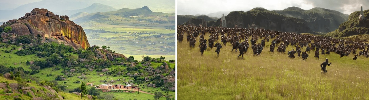 Eswatini (kiri), Wakanda (kanan)