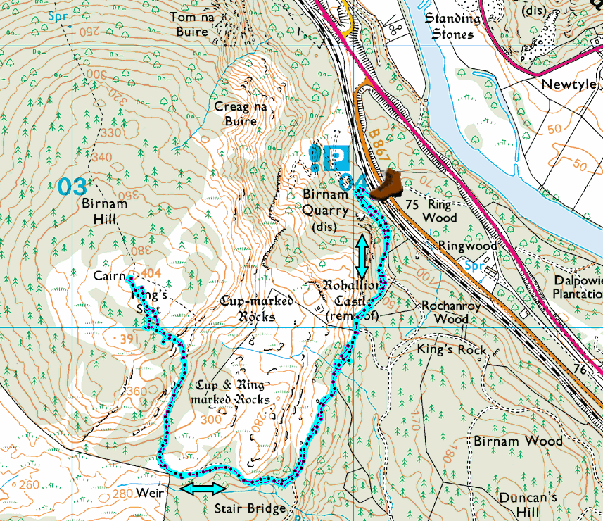 A near explosion at a rock dam. King-s-Seat-Birnam-route