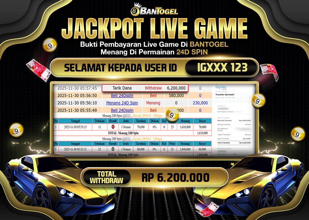 BUKTI JACKPOT LUNAS BANTOGEL