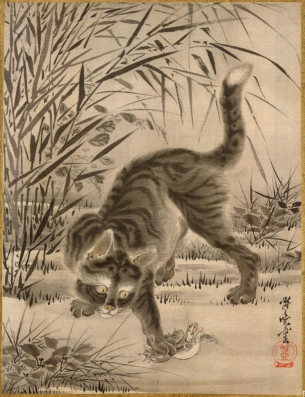 2-cat-catching-a-frog-kawanabe-kyosai