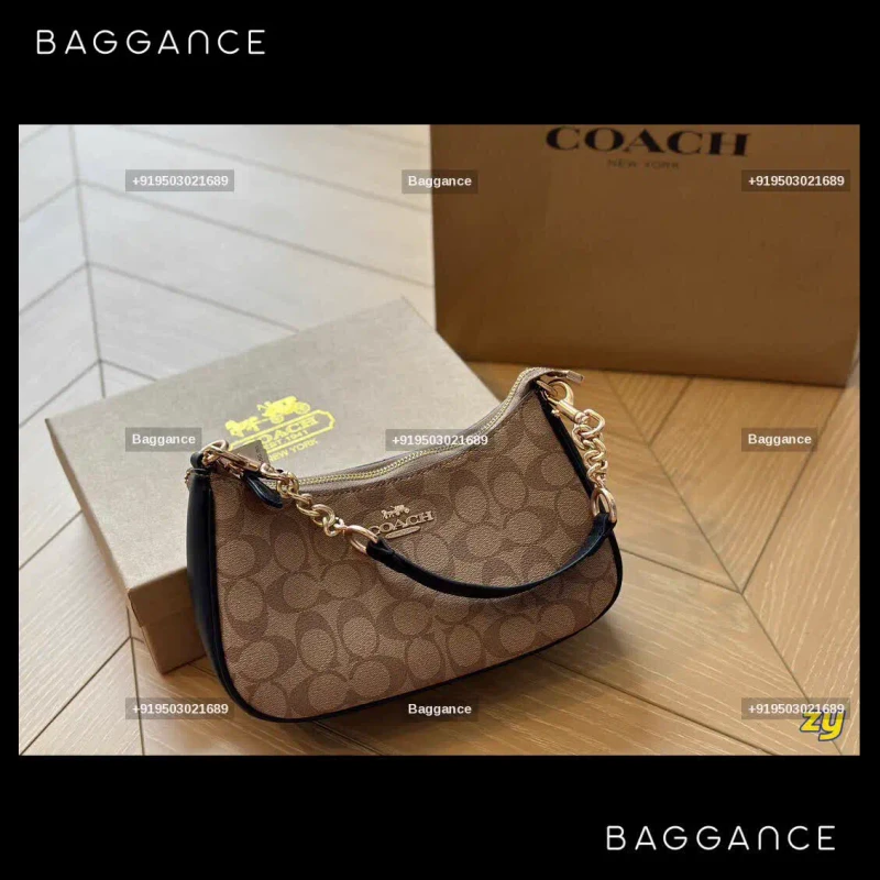 The Majestic Coach Teri Shoulder Bag – Signature Chambray Edition