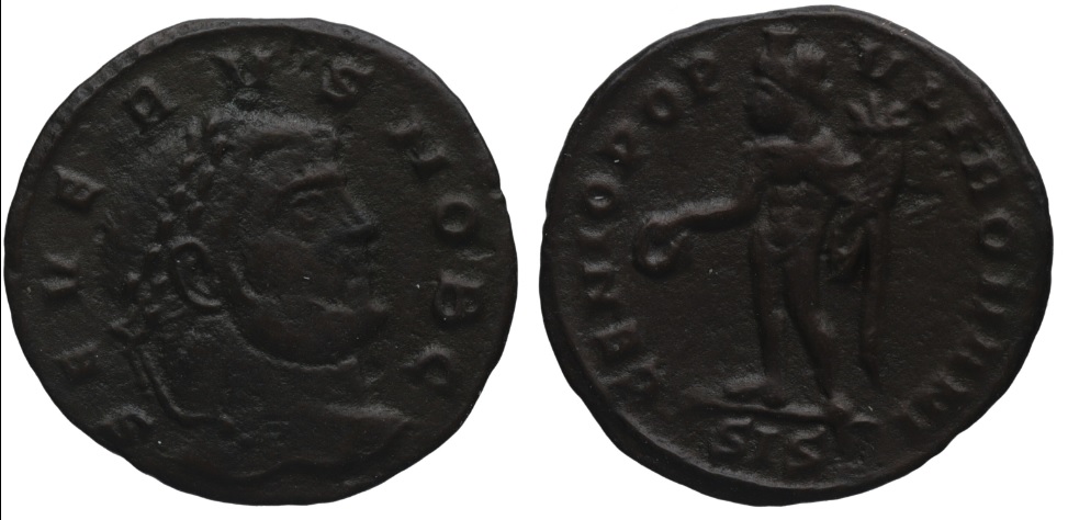 siscia - 1/4 de nummus de Severo II. GENIO POPVLI ROMANI. Genio a izq. Siscia Severo-ii-cuartonummus-sis