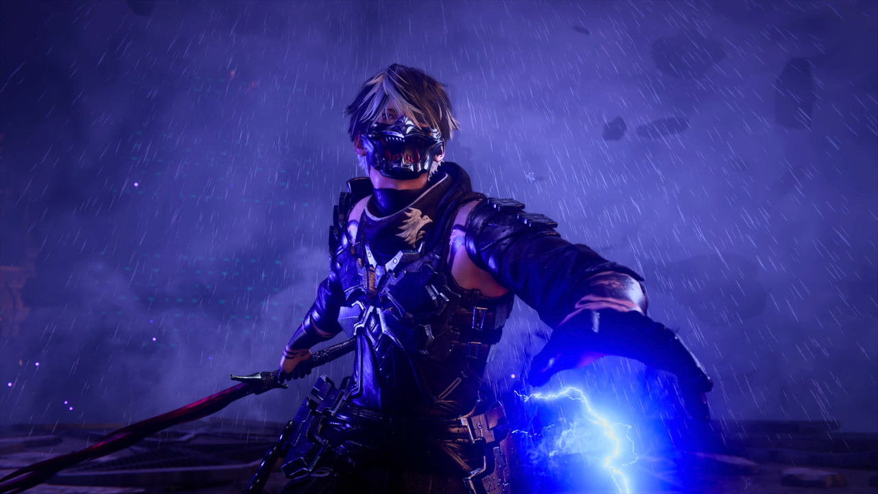 Yakamo, the main protagonist in Ninja Gaiden 4, stands at the ready to start a fight.