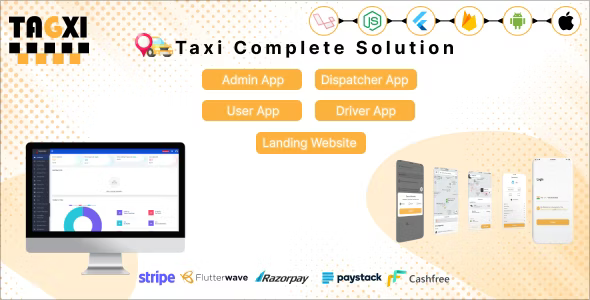 Tagxi – Flutter Complete Taxi Booking Solution APP