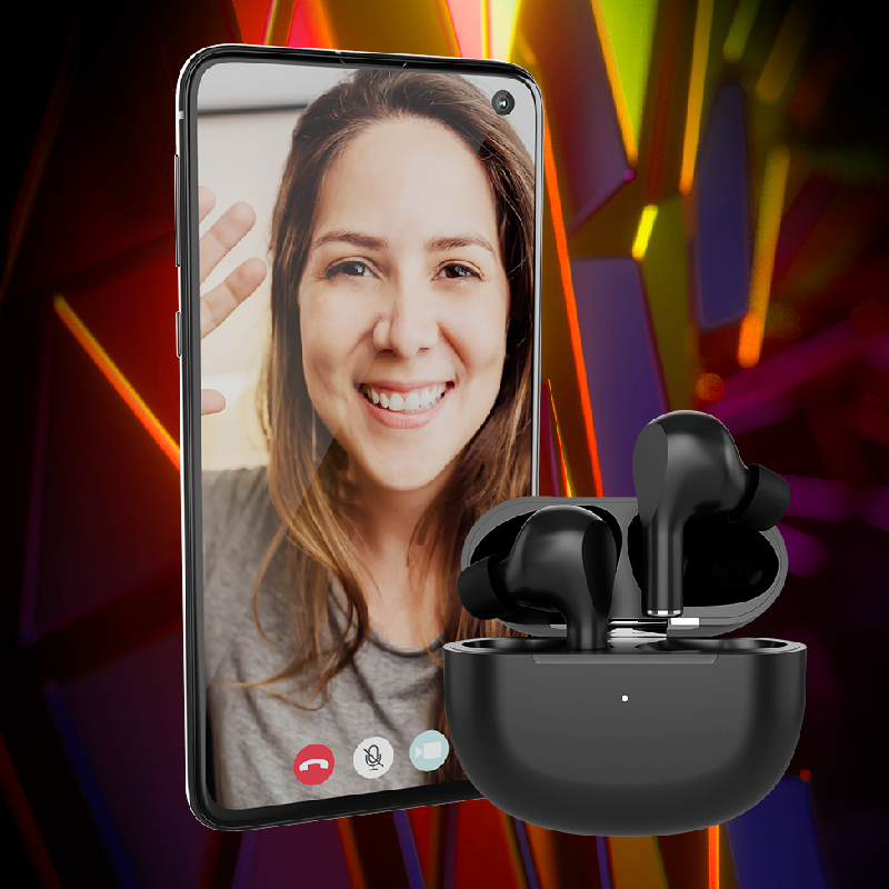 Detalle del control táctil inteligente de los audífonos ZoundBuds.
