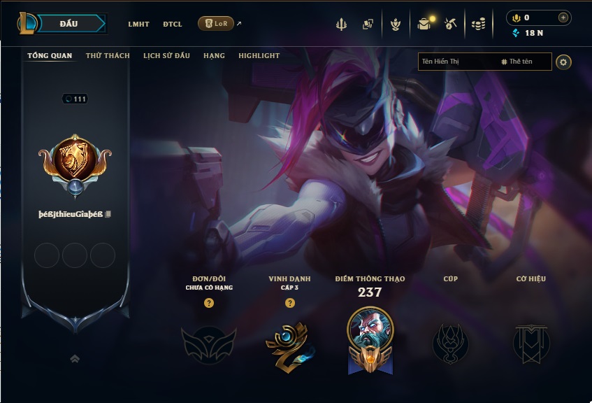 Acc LMHT # - Không Khung