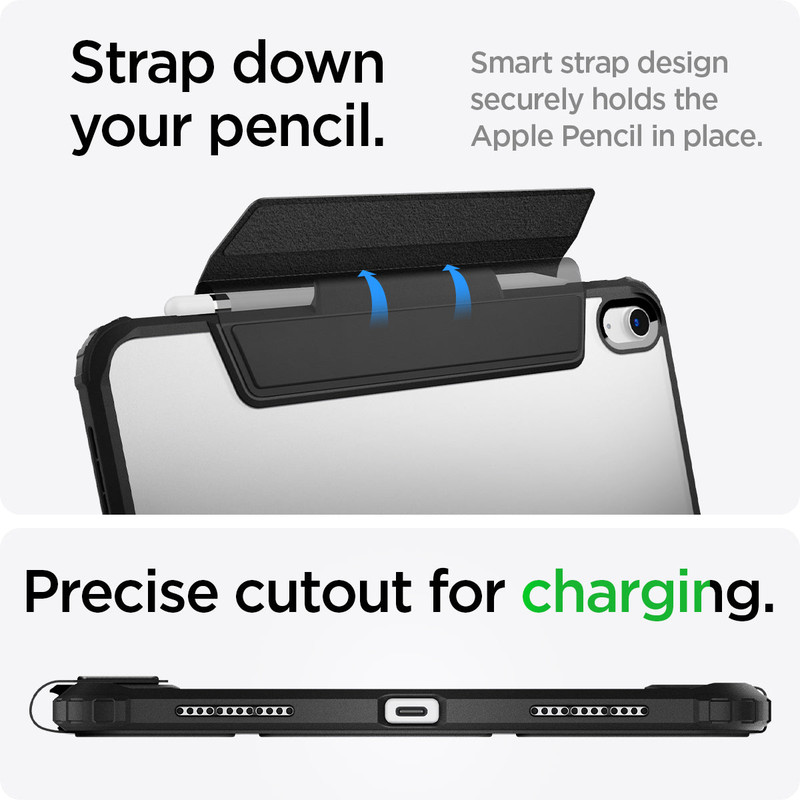 El forro Spigen Ultra Hybrid Pro utilizado como soporte en modo de visualización.