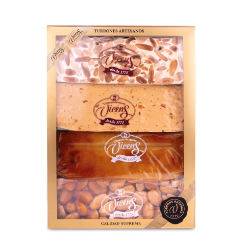 Caja De 4 Turrones Artesanos Nº1 80G Vicens Caja 320 Gr. 