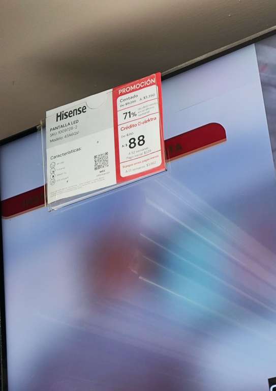 Elektra: Hisense 43 4k Smart 436GV Elektra Veracruz rio Miedo SHARP 75 4T-C75DL7UR($9000) 