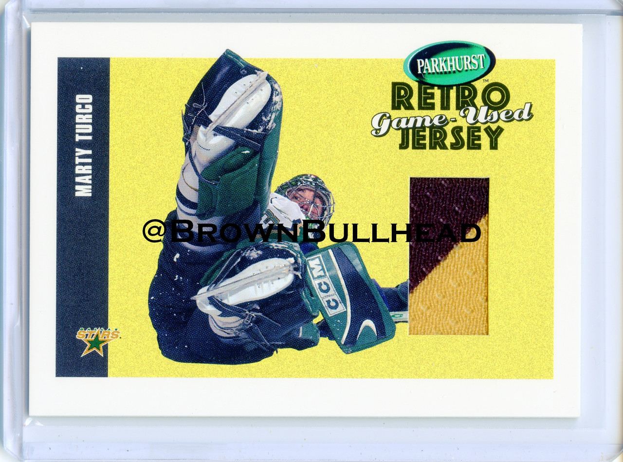 2002 03 ITG Parkhurst Retro Jersey RJ 11 Marty Turco Dallas Stars COPY 3A