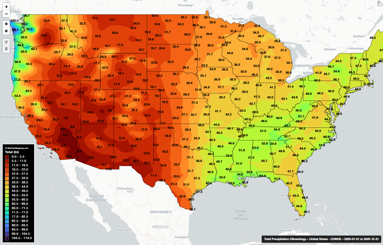 USA_Total_Precipitation_Climatology