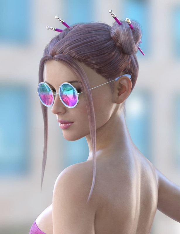 Double Buns Hairstyle for Genesis 8.1 Females