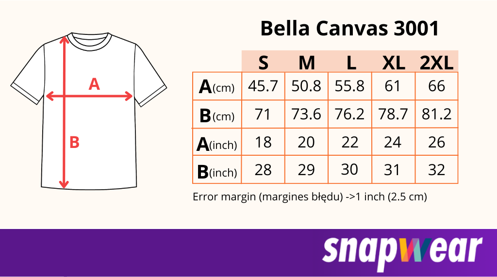 Bella Canvas 3001 PRINT ON DEMAND