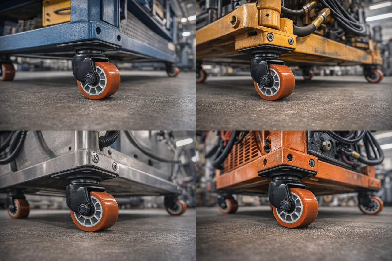 low profile caster wheels visualization