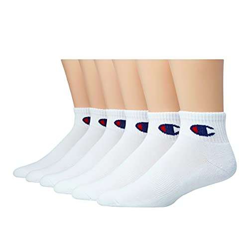 Amazon: Paquete de 6 calcetines Champion color blanco ($182 el paquete de gris/blanco/negro) | Envío gratis con Prime 
