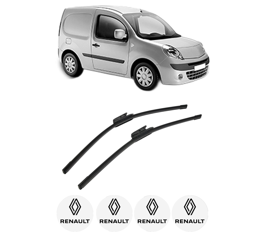 Set stergatoare auto RENAULT KANGOO Express (FW0/1_) din 2008-2019, pentru parbriz auto, 2 bucati, Bosch Aerotwin, din cauciuc siliconat rezistent, 4 Stickere Auto RENAULT