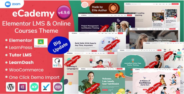 eCademy – Elementor LMS & Online Courses Theme WordPress