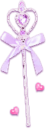 Princess wand with a purple ribbon and jewel