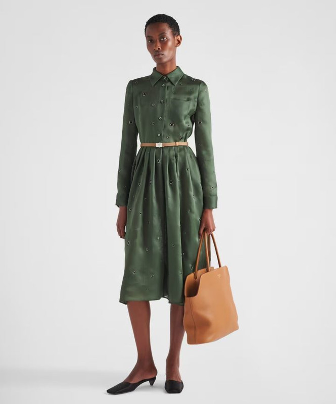 Prada - Organza dress with grommet embellishment 3